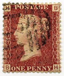 220px-Stamp UK Penny Red pl148